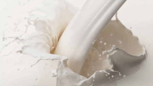 Splash Milk Closeup Fresh Milkyor Dairy Cream Background — Stock Photo, Image
