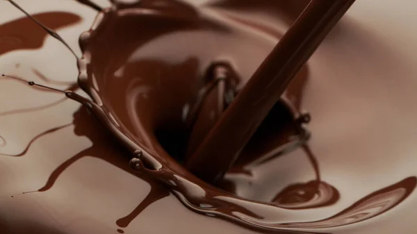 Warme Chocolade Gieten Abstracte Zoete Achtergrond — Stockfoto