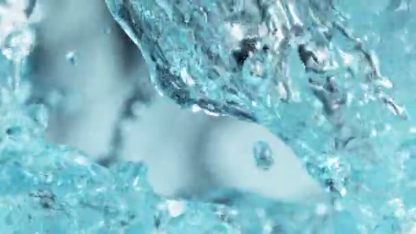 Супер Повільний Рух Розбризкування Води Впритул Знімається Високошвидкісній Кінокамері 1000 — стокове відео