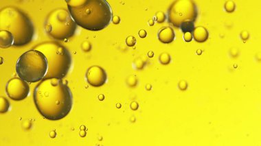 Altın yağ kabarcıklarını kapatın, soyut arkaplan.