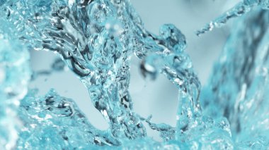 Su sıçraması detayları, soyut saf su arka planının yakın plan görüntüleri..