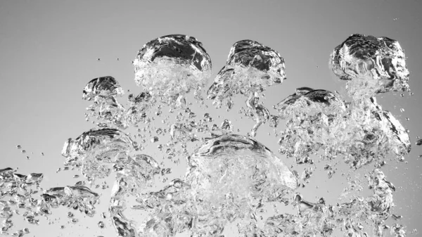 Пузырьки Воды Изолированы Белом Фоне Абстрактная Текстура Кипящей Воды Студийный — стоковое фото