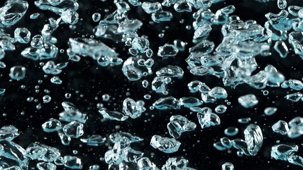 Water Bubbles Isolated Black Background Abstract Texture Bubbling Water Studio — Stock Photo, Image