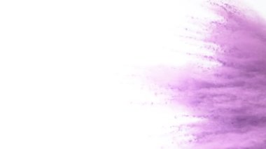 Beyaz arka planda izole edilmiş süper yavaş renkli barut patlaması. Yüksek hızlı sinema kamerası, 1000fps.