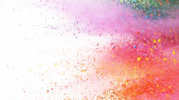 Colored Powder Explosion Isolated White Background — Stock Photo, Image