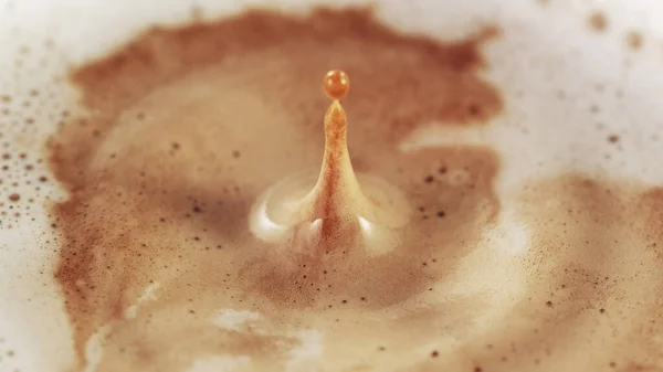 Freeze Motion Macro Shot Coffee Drop Beign Fall Cup Ultra — Stock Photo, Image