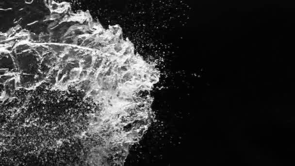 Super Slow Motion Water Splash Isolated Black Background Filmed High — Stock Video