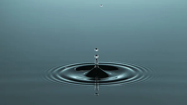 Macro Shot Dropping Water Dark Colors — Stock Photo, Image