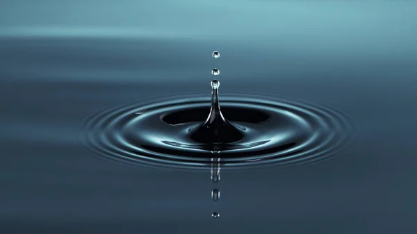 Macro Shot Dropping Water Dark Colors — Stock Photo, Image