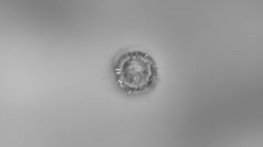 Damlayan su damlasının süper yavaş çekim gücü makro mercekle filme alınır. Yüksek hızlı sinema kamerası, 1000 fps..