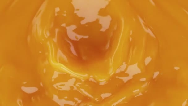 Super Powolny Ruch Rozpryskiwania Soku Pomarańczowego Nagrywane Szybkim Aparacie Kinowym — Wideo stockowe