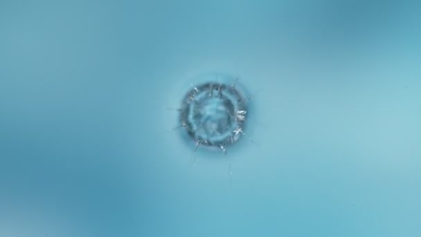 Super Câmera Lenta Gotejamento Gota Água Filmada Com Lente Macro — Vídeo de Stock