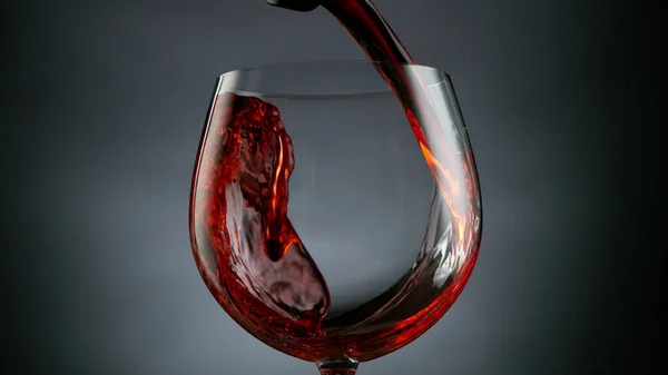 Detail Pouring Red Wine Glass Fresh Beverages Background — Stock Photo, Image