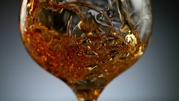 Brandewijn Whisky Gieten Glas Detail Schot — Stockfoto