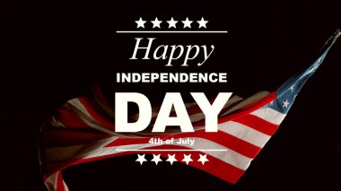 USA Independence Day concept with waving flag. This celebration takes on 4th of July.