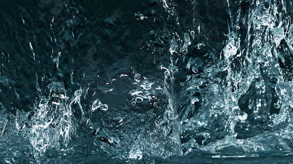 Abstrakcyjne Rozpryski Wody Odizolowane Niebieskim Tle Zamrożenie Ruchu — Zdjęcie stockowe