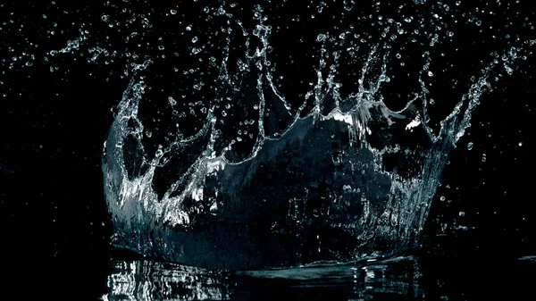 Абстрактні Бризки Води Ізольовані Чорному Тлі Заморожування Руху — стокове фото