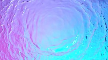 Neon ışıklarıyla aydınlatılan su hortumunun süper yavaş çekimi. Yüksek hızlı sinema kamerası, 1000 fps..
