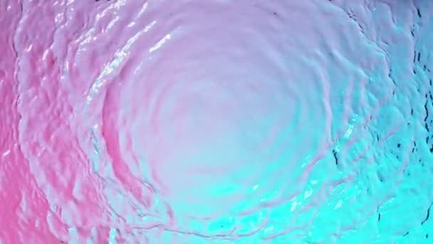 Super Zeitlupe Von Spritzwasser Twister Beleuchtet Durch Neonlichter Gefilmt Mit — Stockvideo