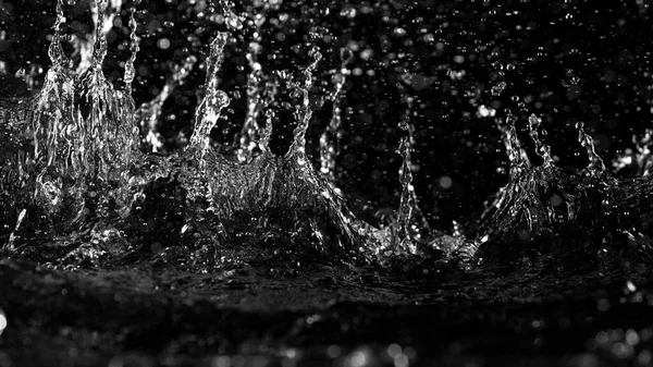 Заморожувати Рух Бризок Води Чорному Тлі Студійний Знімок Простір Розміщення — стокове фото