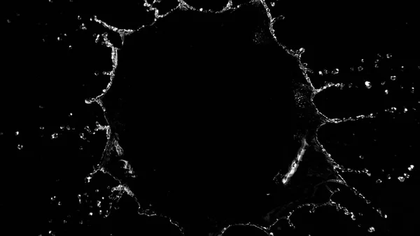 Πάγωμα Κίνηση Του Νερού Βουτιά Μαύρο Φόντο Σχήμα Στέμμα Στιγμιότυπο — Φωτογραφία Αρχείου