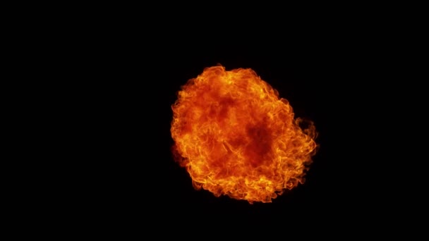 Super Wolne Tempo Wybuchu Ognia Odizolowane Czarnym Tle Nagrywane Szybkim — Wideo stockowe