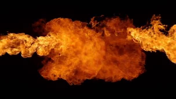 Супер Повільний Рух Вибуху Вогню Ізольовано Чорному Тлі Знімалася Високошвидкісній — стокове відео
