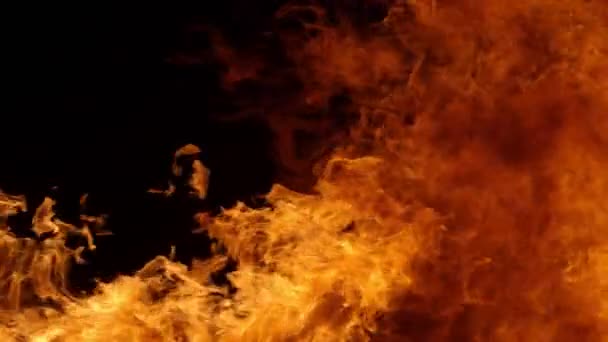 Super Slow Motion Esplosione Fuoco Isolato Sfondo Nero Girato Cinepresa — Video Stock