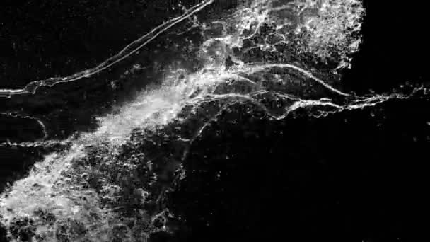 Σούπερ Αργή Κίνηση Του Ιπτάμενου Νερού Πιτσιλιές Σύγκρουση Μπλε Φόντο — Αρχείο Βίντεο
