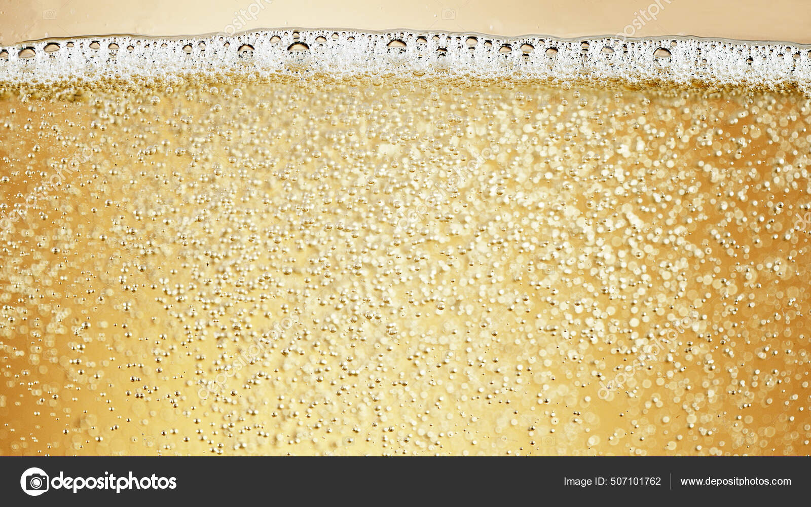 Close Champagne Bubbles Background Foam Texture Beverages Background