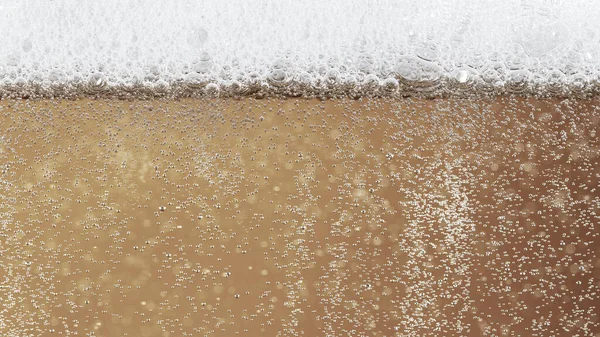 Nahaufnahme Von Champagnerblasen Hintergrund Mit Schaum Textur Der Getränke Hintergrund — Stockfoto