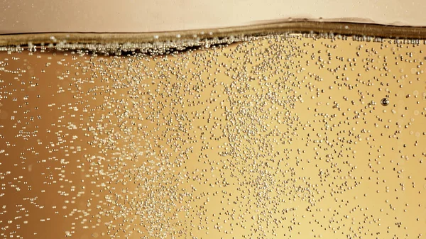 Close Fundo Bolhas Champanhe Com Espuma Textura Das Bebidas Fundo — Fotografia de Stock