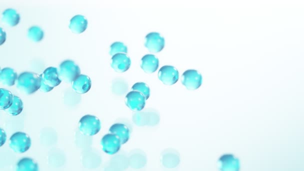 Mouvement Super Lent Des Boules Hydrogel Bleu Qui Tombent Concept — Video