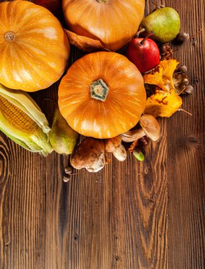 ahşap sonbahar tarım ürünleri