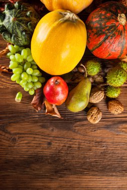 ahşap sonbahar tarım ürünleri