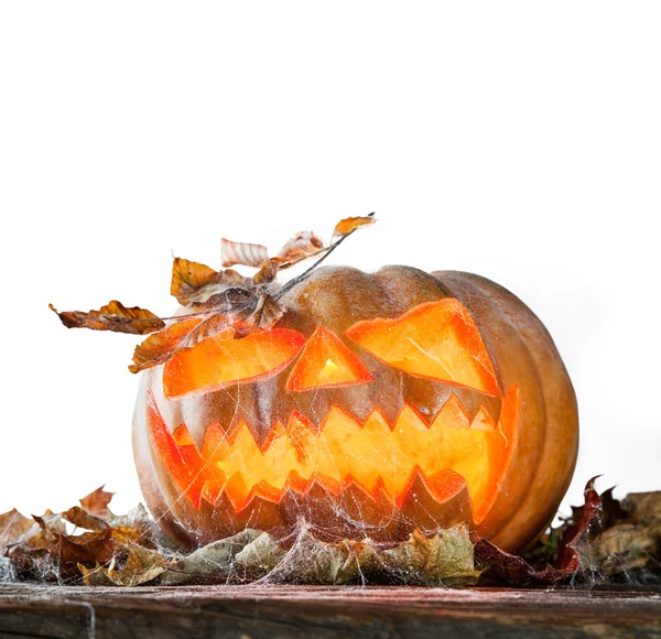 Abóbora halloween isolado no fundo branco — Fotografia de Stock