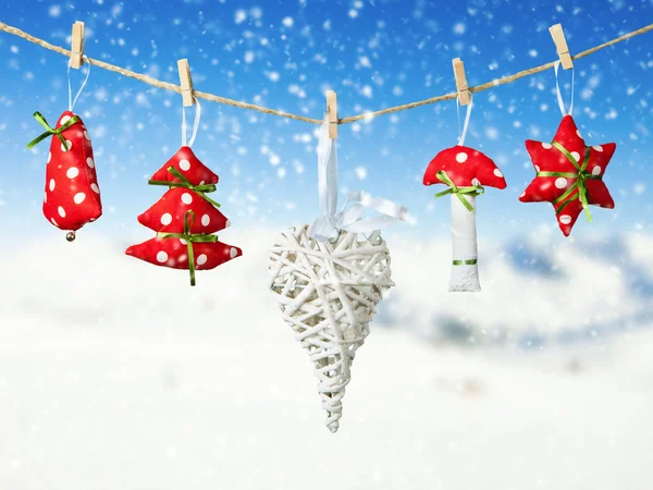Ręcznie wykonane świątecznych dekoracji — Zdjęcie stockowe