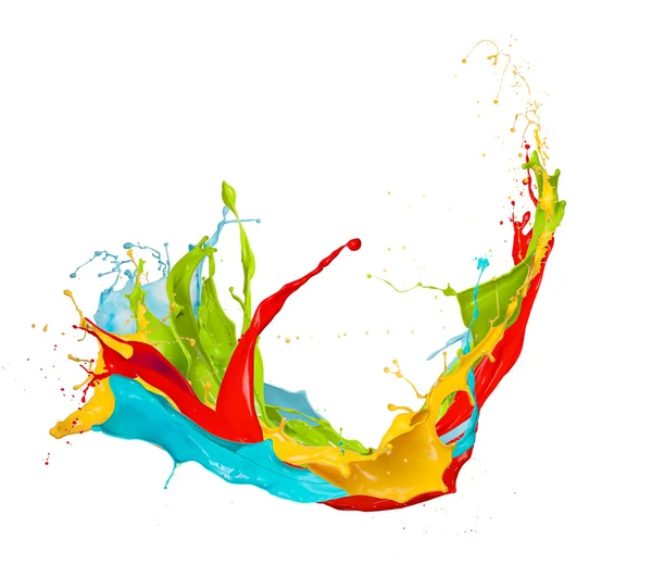 Colored splashes on white background — Stock Photo, Image