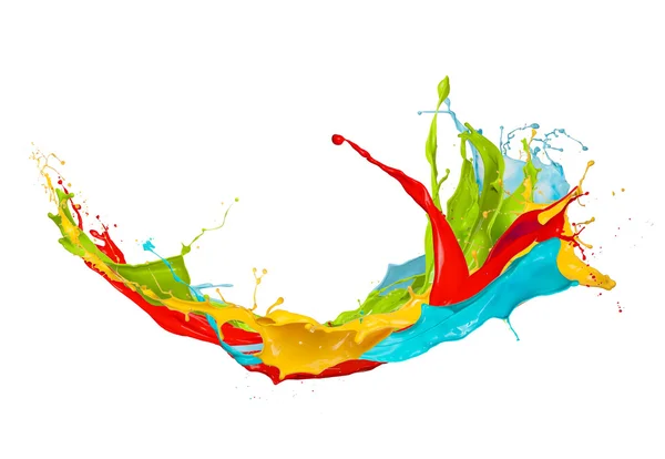 Colored splashes on white background — Stock Photo, Image