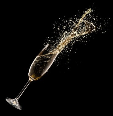 Sıçrama ile şampanya kadehi
