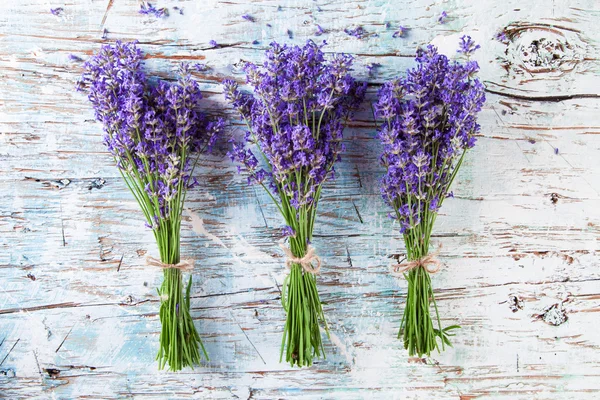 Fresh lavender on wood