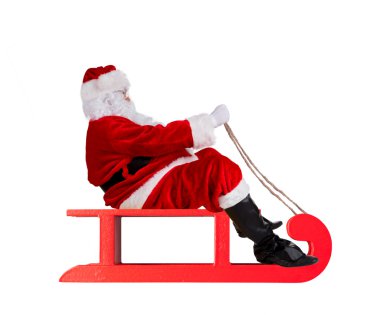 Santa Claus on sledge clipart