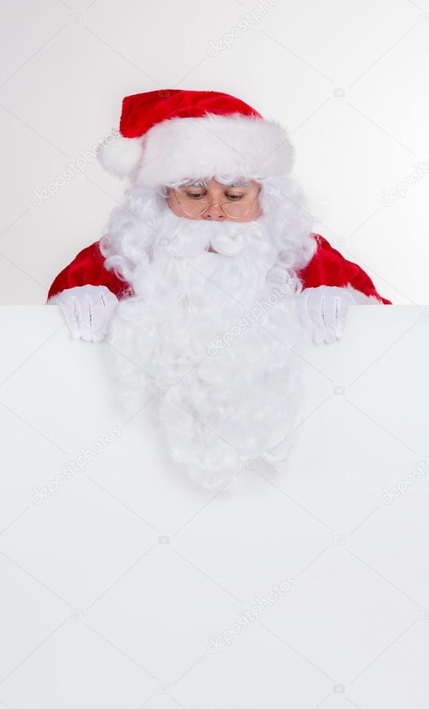 Santa Claus with blank board
