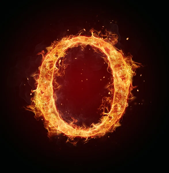 Fire letter on black background — Stock Photo, Image
