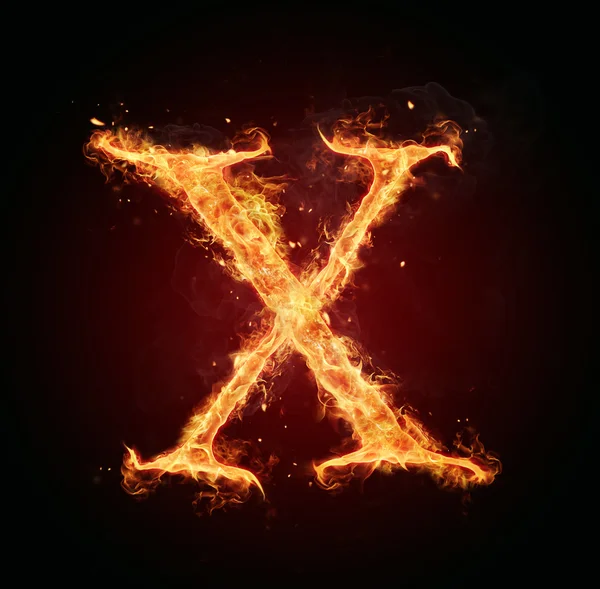 Siyah arka plan üzerine ateş mektup