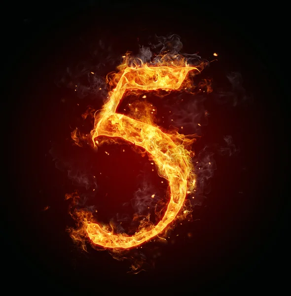 Fire number on black background — Stock Photo, Image