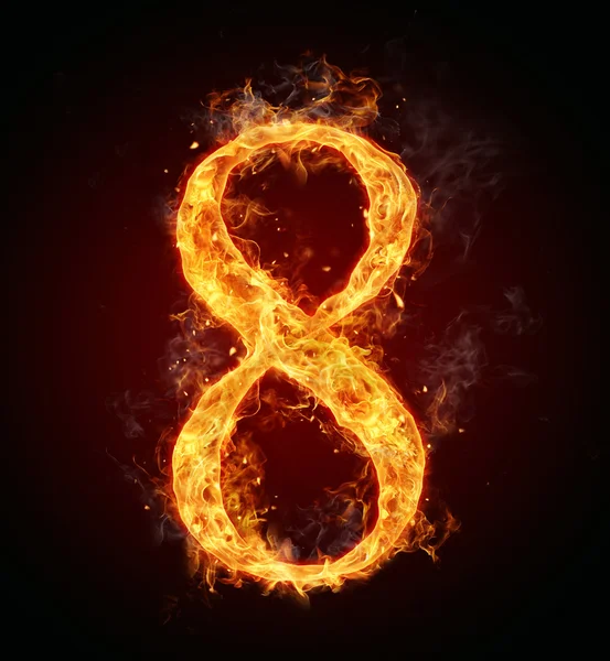 Fire number on black background — Stock Photo, Image