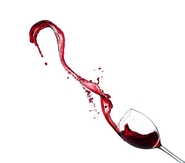 Red wine splash on white background — Stock Photo, Image