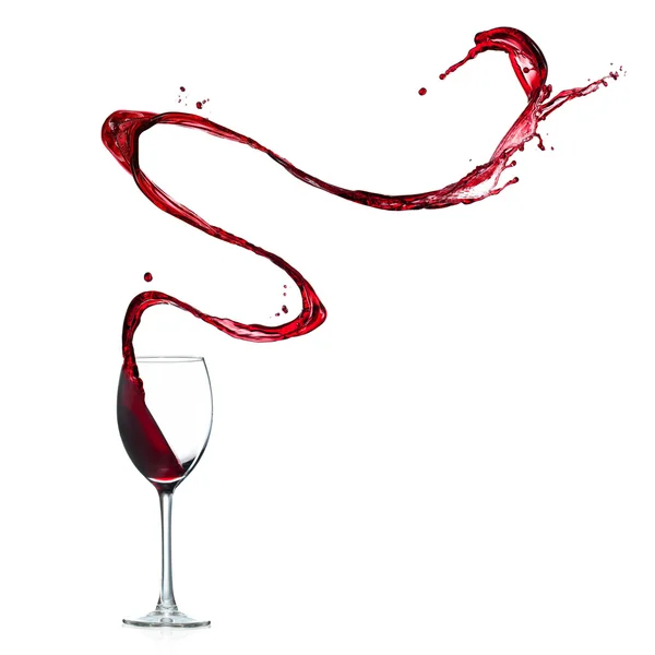 Red wine splash on white background — Stock Photo, Image