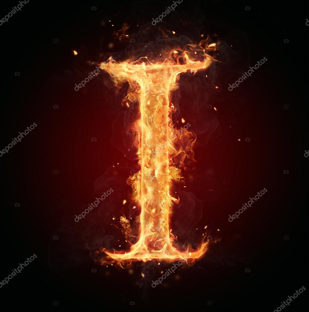 Fire letter on black background Stock Photo by ©jag_cz 61889639
